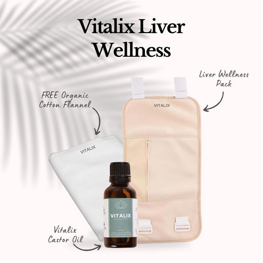 Vitalix Liver Wellness Pack (Wrap + Castor Oil + FREE Flannel)